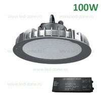 ILUMINAT DE SIGURANTA CU LED - Reduceri Lampa LED Iluminat Industrial 100W UFO Gri DUBLIN Emergenta  Promotie
